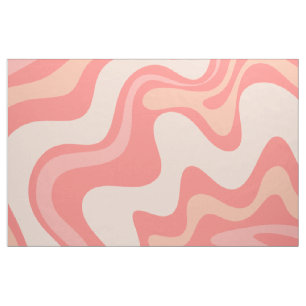 Tissu Motif Abstrait Retro Liquid Swirl Pastel Pink