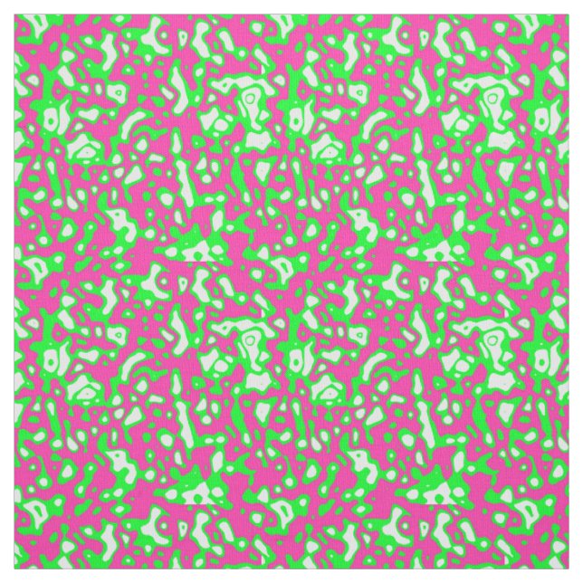 Tissu Motif Abstrait rose et vert (Échantillon)
