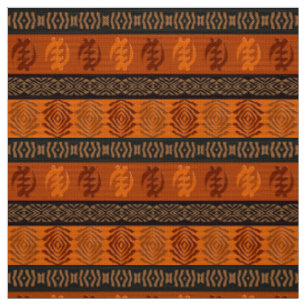 Tissu Motif africain ethnique avec des symboles