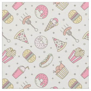Tissu Motif alimentaire malsain