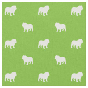 Tissu Motif anglais de silhouettes de bouledogue mignon