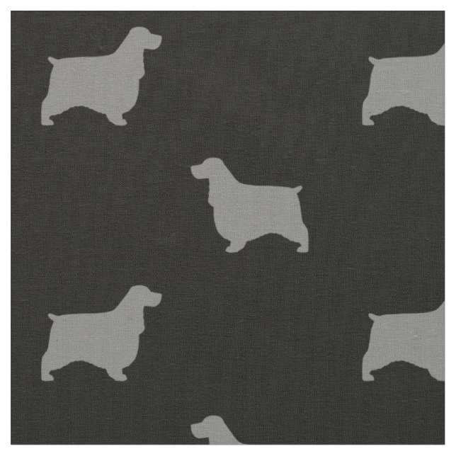 Tissu Motif anglais de silhouettes de cocker (Fermer)