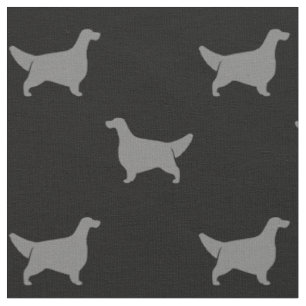 Tissu Motif anglais des silhouettes de chien de Setter