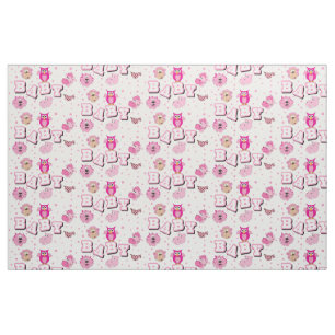 Tissu Motif animal bébé Pois roses