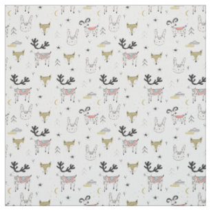 Tissu Motif animal de griffonnage de région boisée