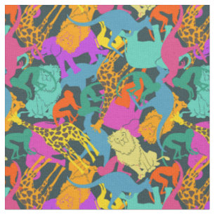 Tissu Motif animal de silhouettes