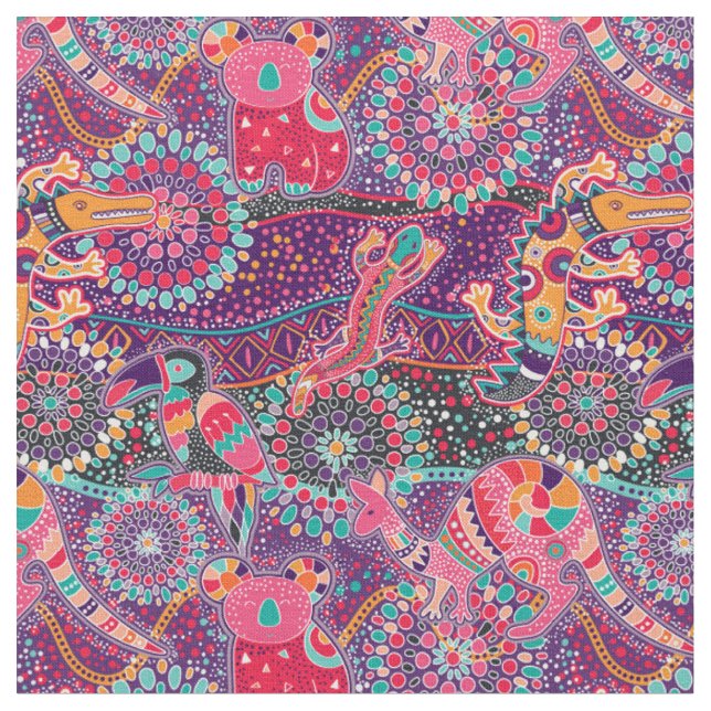 Tissu Motif animal de style ethnique (Fermer)