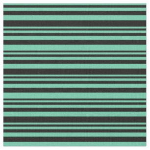 Tissu Motif Aquamarine et rayures de couleur noire