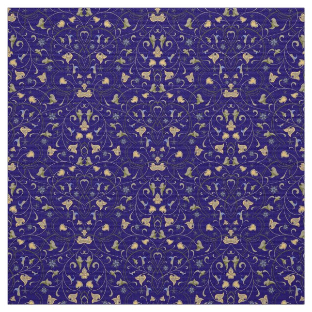 Tissu Motif arabe d'or (Échantillon)