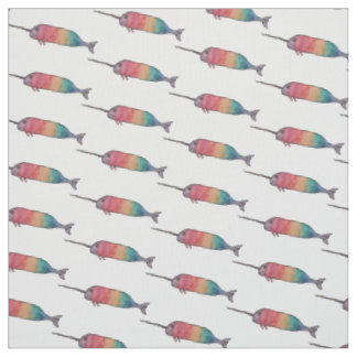 Tissu Motif arc-en-ciel Narwhal