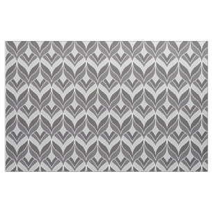 Tissu Motif Art déco blanc et gris