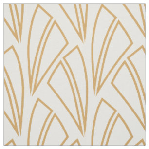 Tissu Motif Art déco or et blanc
