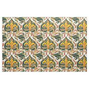 Tissu Motif Art nouveau rétro de lys par Walter Crane