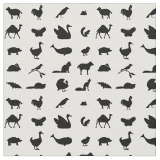 Tissu Motif artistique des silhouettes des animaux agraf