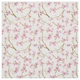 Tissu Motif assez rose d'aquarelle de fleurs de cerisier