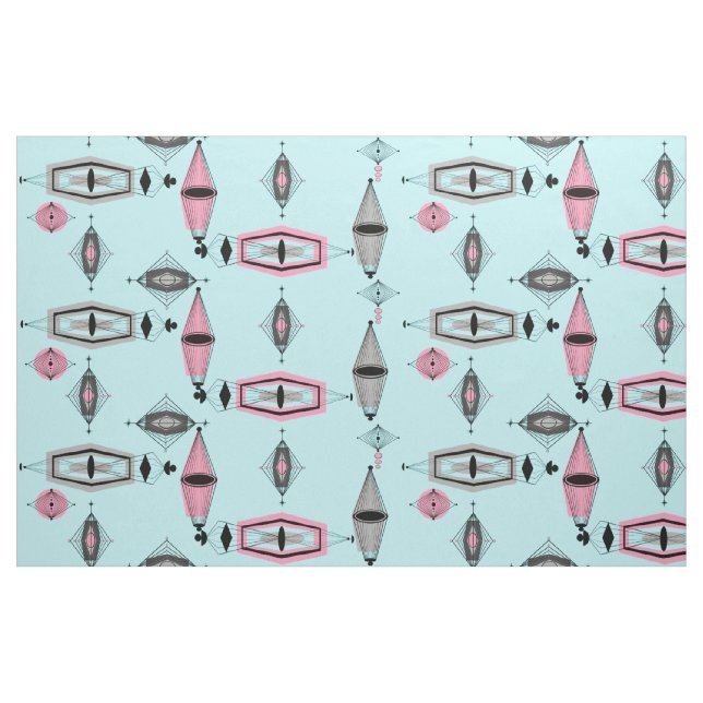 Tissu Motif atomique rose et gris (Fat Quarter)