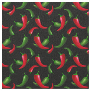 Tissu motif au chili en coton