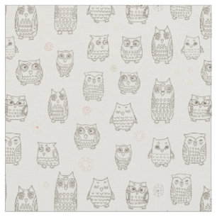 Tissu Motif avec des hiboux