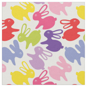 Tissu motif avec des lapins de Pâques