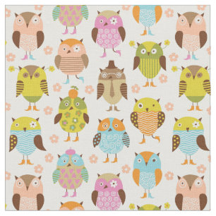 Tissu motif avec des oiseaux