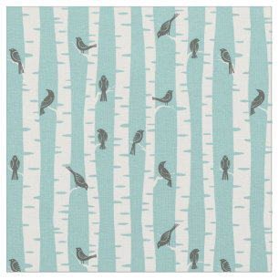 Tissu Motif avec des oiseaux et des arbres