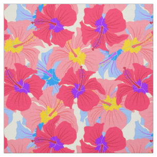 Tissu motif avec la ketmie