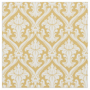Tissu Motif baroque damassé or tendance