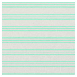 Tissu Motif Beige & Aquamarine Lines