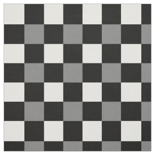 Tissu Motif blanc noir de plaid de guingan