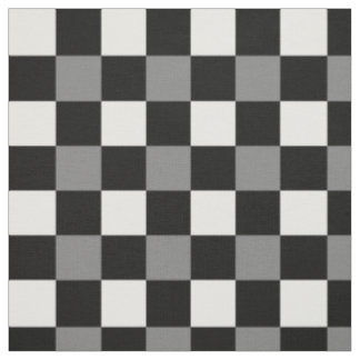 Tissu Motif blanc noir de plaid de guingan