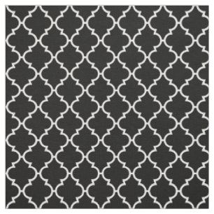 Tissu Motif blanc noir de Quatrefoil