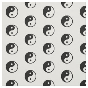 Tissu Motif blanc noir de symbole de Yin Yang