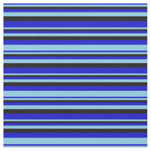 Tissu Motif bleu, bleu ciel et noir à rayures/à rayures
