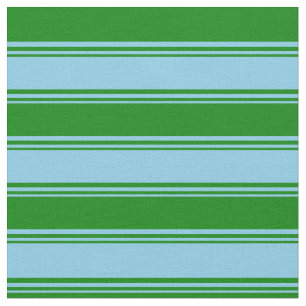 Tissu Motif bleu ciel et vert rayé/linéaire