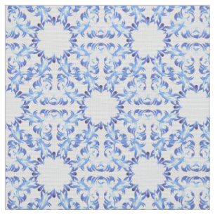Tissu motif bleu de damassé