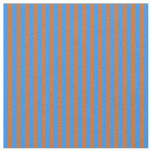 Tissu Motif bleu et chocolat rayé/lin