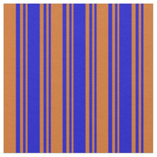 Tissu Motif Bleu et Chocolat rayé/Linu