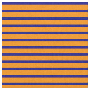 Tissu Motif bleu et orange foncé