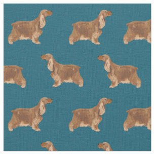 Tissu motif bleu foncé de Cocker Spaniel