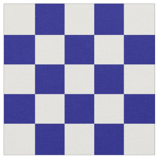 Tissu Motif bleu-foncé et blanc de damier