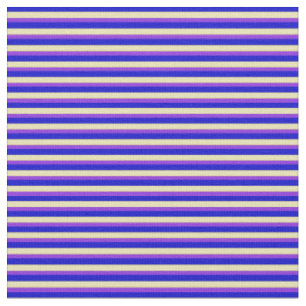 Tissu Motif Bleu, Tan & Violet rayé/Linté