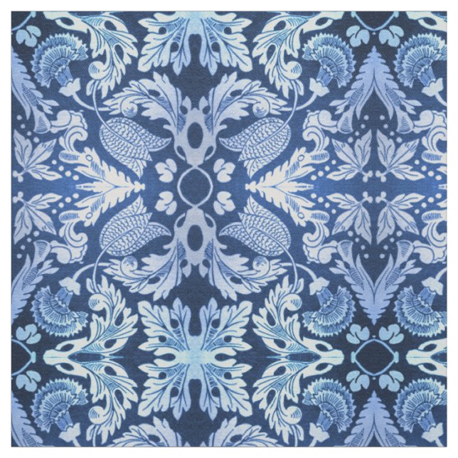 Tissu Motif bleu victorien (Échantillon)