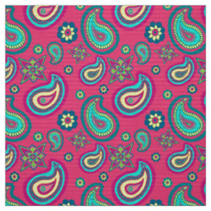 Tissu Motif Bohemian Girly Pink Paisley