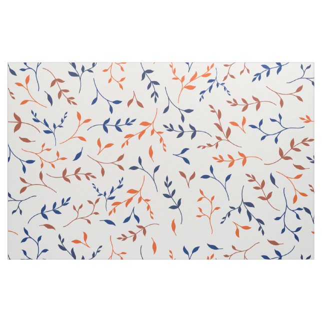 Tissu Motif botanique à feuilles orange marine Ditsy (Yard)