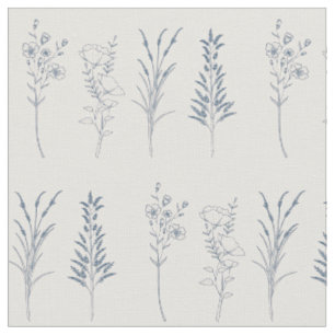 Tissu Motif botanique fleur sauvage