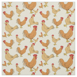 Tissu Motif Brown de conception du poulet