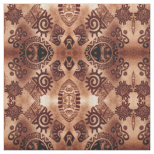 Tissu Motif Brown de Pictographe sud-ouest