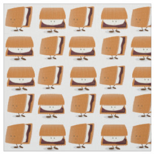 Tissu Motif Brown du sourire blanc de S’mores