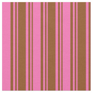 Tissu Motif Brown et rose chaud