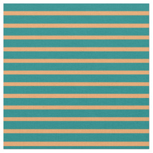 Tissu Motif Brown et Turquoise en rayures/rayures